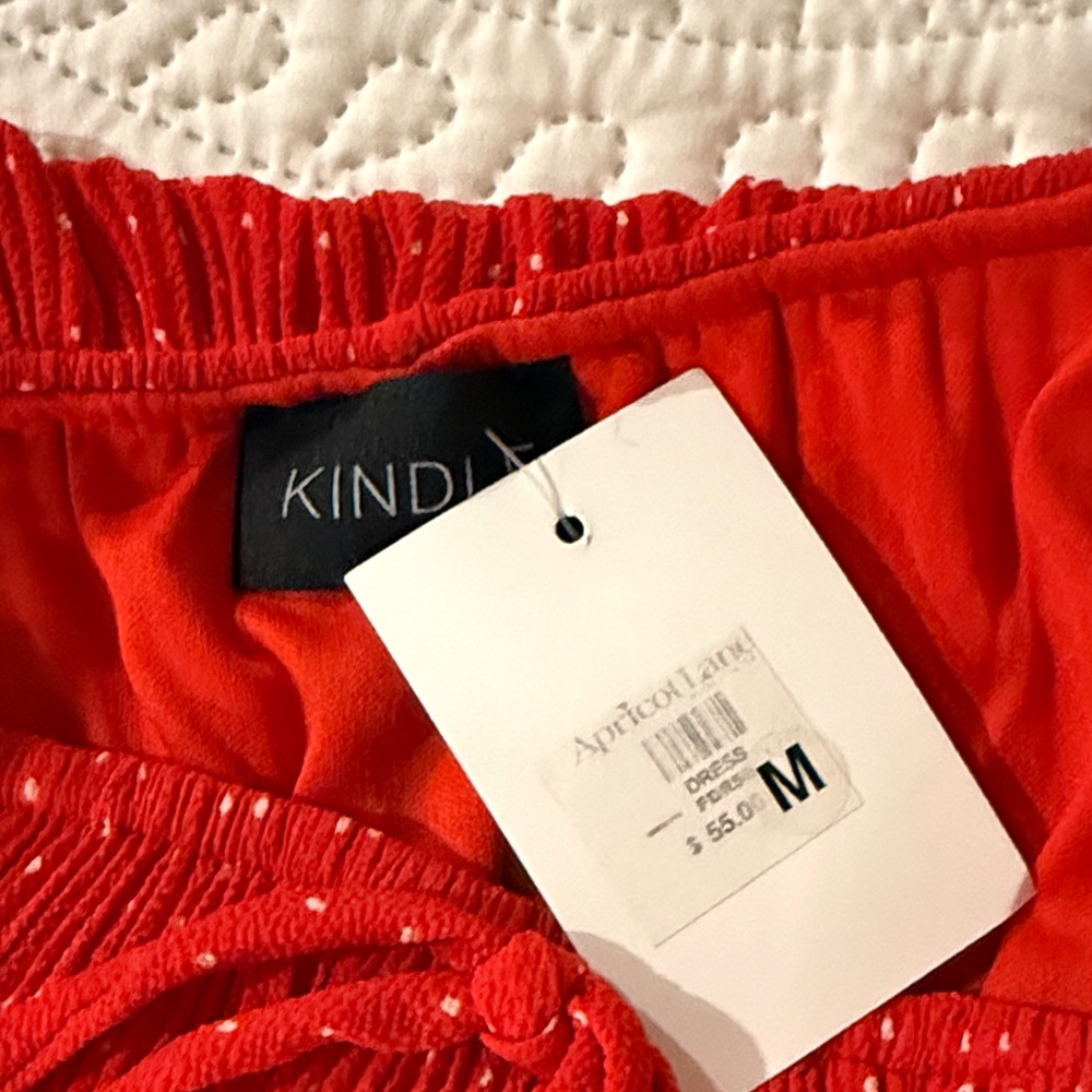 Red Off-Shoulder Mini Dress - Picture 3 of 5